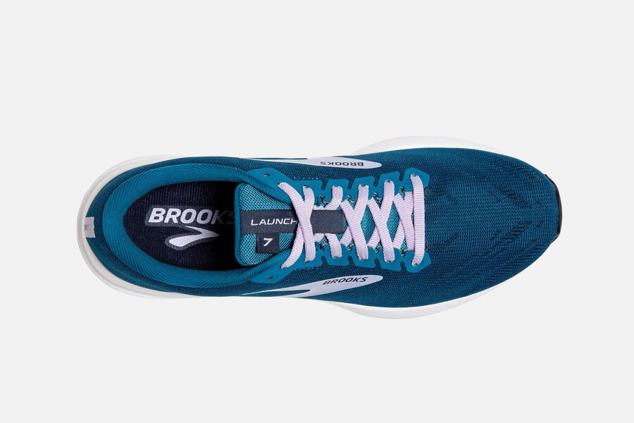 Launch 7 Road Brooks Running Shoes NZ Womens - Blue/Silver - UCQFOR-156